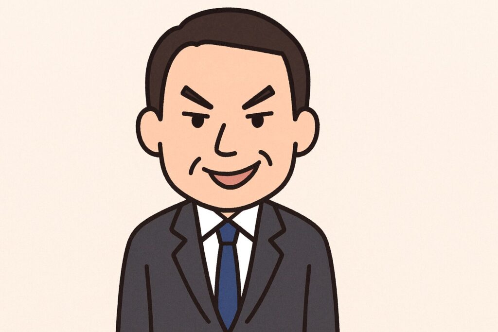 悪そうな顔をしている上司のイラスト