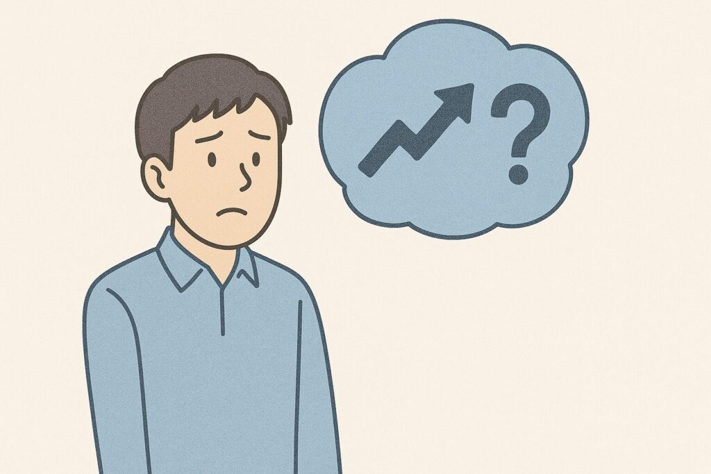 成長を感じられずキャリアの先が見えないと悩む男性