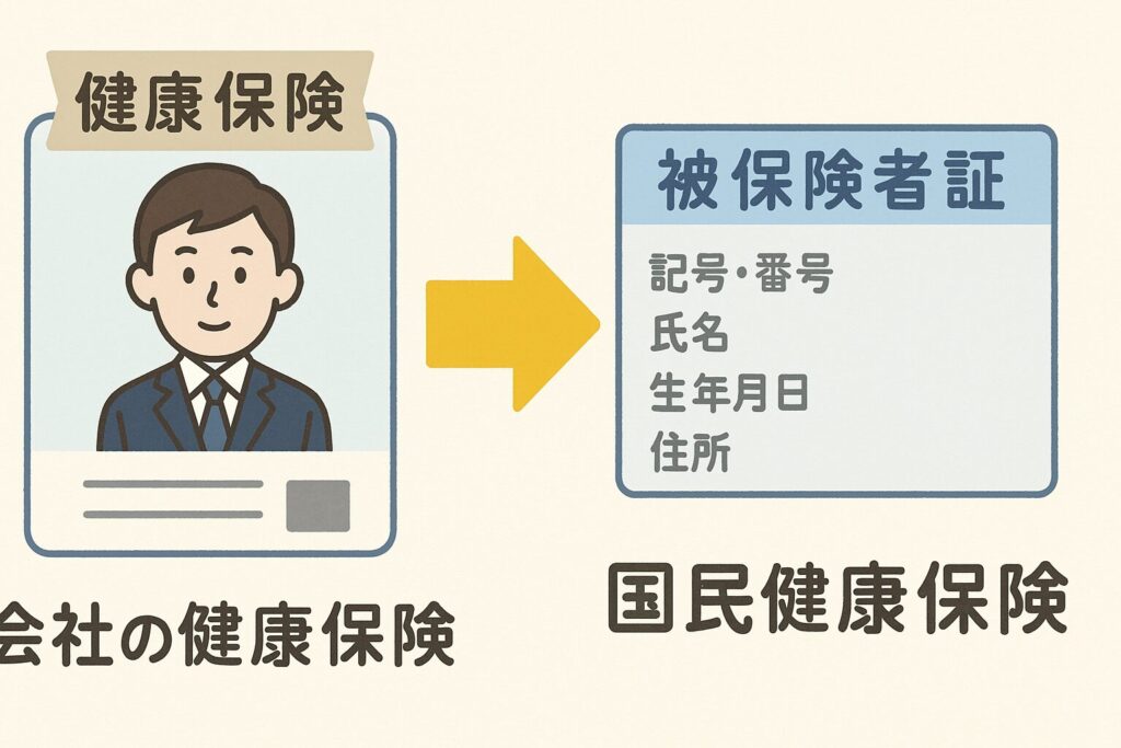 会社の健康保険から国民健康保険に切り替える様子