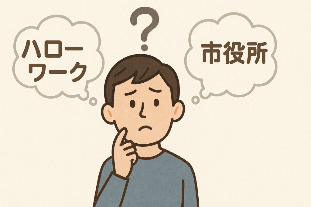 ハローワークと市役所のどちらに行けばいいか悩んでいる人